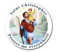 CBC Saint Christopher Car Sticker Self Adhesive Car Multicolour 7.5 cm Diameter, 72982