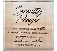 CBC Serenity Prayer Paperweight Glass Block Plaque Standing