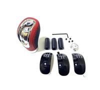 CBCLOPKLCU Car Shift Knob Cover Universal 5/6 Speed PU Leather Gear Shift Knob Manual Stick 5 Shifter( Red Leather)