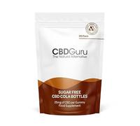 CBD Guru Sugar Free CBD Cola Bottles 25mg - Cola Flavour Broad Spectrum CBD Gummies, 30 Pack, 750mg Total CBD