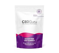 CBD Guru Sugar Free CBD Gummies 10mg 30 Pack - Mixed Fruit Flavour Broad Spectrum CBD Gummy Bears, 300mg Total CBD - Food Supplement