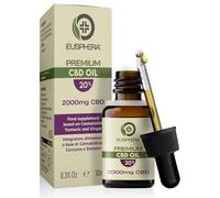 CBD Oil 20% with Turmeric & Ginger - 1000mg Cannabidiol Drops - Eusphera CBD Oil - 10ml