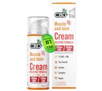 CBDfx 1000mg CBD/1000mg CBG, High Strength Muscle & Joint CBD Cream with Caffeine, Vanillin, Tea Tree Oil and White Willow Bark, Heating Formula, 50ml