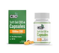 CBDfx 1500mg CBD High Strength Broad Spectrum Soft Gel CBD Capsules, 25mg CBD per Capsule, Organic, Gluten-Free, 60 Capsules in Total