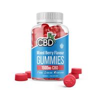 CBDfx 1500mg High Strength Mixed Berry CBD Gummies, 25mg per Gummy, Natural Sleep and Anxiety Support, Vegan Gummies No THC (60x Bottle)