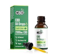 CBDfx 2000mg CBD Oil, High Strength CBD Oil, Lush Lime Flavoured CBD Oil Drops, Vegan, Natural, Non-GMO, Blended with MCT Oil, No THC, 30ml (40 Days)