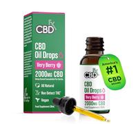 CBDfx 2000mg CBD Oil, High Strength CBD Oil for Stress, Anxiety & Sleep Support, Very Berry Flavoured CBD Drops, Blended with MCT Oil, No THC, 30ml