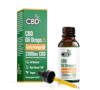 CBDfx 2000mg CBD Oil, High Strength CBD Oil for Stress, Anxiety & Sleep Support, Zesty Orange Flavoured CBD Drops, Blended with MCT Oil, No THC, 30ml