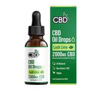 CBDfx 2000mg CBD Oil, High Strength CBD Oil, Lush Lime Flavoured CBD Oil Drops, Vegan, Natural, Non-GMO, Blended with MCT Oil, No THC, 30ml (40 Days)