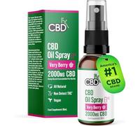 CBDFX 2000mg CBD Spray High Strength Flavoured CBD Oil Very Berry Vegan Non-GMO Blended with MCT Oil Improved Purity No THC 30 ml (40 Days)