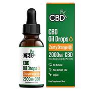 CBDfx 2000mg CBD Oil, High Strength CBD Oil for Stress, Anxiety & Sleep Support, Zesty Orange Flavoured CBD Drops, Blended with MCT Oil, No THC, 30ml