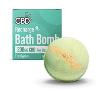 CBDfx 200mg CBD High Strength Recharge Bath Bomb with Eucalyptus & Spearmint Oils, Vegan, Cruelty-Free, Single Bath Bomb