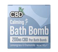 CBDfx High Strength 200mg CBD Calming Bath Bomb - Lemongrass & Chamomile Bubble Bath Bomb for Relaxation, Stress Relief & Muscle Soak, Vegan, Cruelty-Free, Single