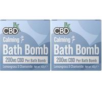 CBDfx High Strength 200mg CBD Calming Bath Bomb - Lemongrass & Chamomile Bubble Bath Bomb for Relaxation, Stress Relief & Muscle Soak, Vegan, Cruelty-Free, Single (Pack of 2)