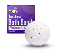 CBDfx High Strength 200mg CBD Soothing Lavender Bath Bomb - Hawaiian Black Salt Bubble Bath Bomb for Relaxation, Muscle Soak & Sleep Support, Vegan, Cruelty-Free, Single