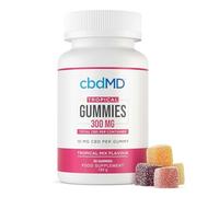 cbdMD Tropical Gummies 300mg - CBD Gummies, Mild Strength Gummy for Smooth Relaxation, Infused with Broad-Spectrum Hemp Extract, No THC, Tropical Mix Flavour, 30 Count