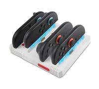 CBDYWVR Charging Dock for Switch 2, 4 in 1 Switch 2 Fast Charger Station with Foldable Stand, Blind Plug & Play, LED Indicator Light, Red & White 80s Classic Retro Style (Red-White)