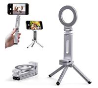 CBDYWVR Magnetic Tripod for iPhone 16/15/14/13/12 Plus Pro Max Series,Aluminium Mini Magsafes Tripod for iPhone & MagSafes Case,360° Adjustable Magic Clip Folding Phone Holder, 1/4" Screw