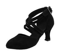 Cbebvwl Dance Heels Sandals Women Party Shoes for Heeled Heel Height Latin Wedge Dancing Womens Kitten Women's Satin Open Toe Ballroom Salsa Bachata Tango Practice Performance Black Size 6