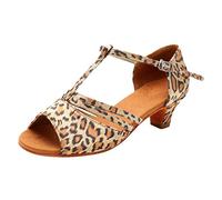 Cbebvwl Dance Heels Womens Sandals Ballroom Shoes Women's Latin Satin Open Toe Salsa Bachata Tango Practice Party Performance Dancing for Women Ladies Mid Low Heel Outdoor Tan