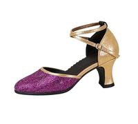 Cbebvwl Heels for Women Orthopedic Sandals Black Dance Shoes Heeled Heel Height Wedges Closed Toe Ballroom Latin Dancing High Indoor Yoga Silver Open-Toed Hot Pink #2 Size 5.5