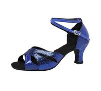 Cbebvwl Heels for Women Summer Sandals Women's Latin Dance Shoes Satin Open Toe Ballroom Salsa Bachata Tango Practice Party Performance Dancing Closed Kitten Heel Heeled Height Black Strappy Samba