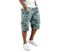 Cbebvwl Men's Cargo Shorts Drawstring Waist Multi Pockets Cotton Loose Fit Casual Work Outdoor Sports Combat Camo Summer Shorts with Big Side Pockets Sky Blue XL