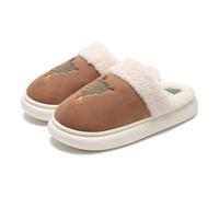 Cbebvwl Women's Fluffy Slip-On Slippers Womens Winter Ladies | Womens Slippers Outdoor Indoor Warm Plush Bedroom Shoes with Faux Fur Lining