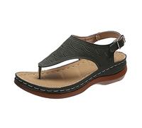 Cbebvwl Womens Sandles Gold Sandals for Women Summer Beach Open Toe Wedge Ladies Espadrille Wedges Knotted Strappy Hessian Mid Heel Ankle Strap Shoes Orthopedic Women's Walking Green-3 Size 5