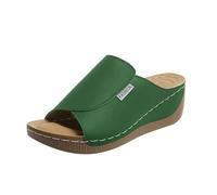 Cbebvwl Womens Sandles Summer Shoes Women's Ballet Flats & Pumps Sandals with Arch Support for Women Walking Orthopedic Ladies White Platform Wedges Green-A Size 4.5