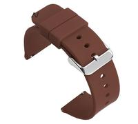 CBFAFKUGK 16/18/20/22 Sport Silicone Strap Universal Colorful Quick Release Waterproof Men Women Replacement Watchband Bracelet(Brown silver,16mm)