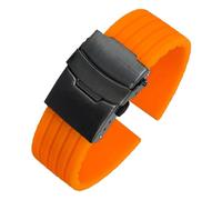 CBFAFKUGK 18mm 20mm 22mm 24mm Sport Silicone Watch Band Universal Waterproof Rubber Folding Buckle Strap Bracelet Accessories Fit For Seiko(Orange B,20mm)