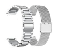 CBFAFKUGK 18mm 20mm 22mm 24mm Width Quick Release Full Stainless Steel Watchband Wristwatch Universal Flat Head Watch Strap Accessories(Silver 2 piece set,24mm)