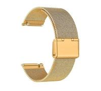 CBFAFKUGK 18mm 20mm 22mm 24mm Width Quick Release Full Stainless Steel Watchband Wristwatch Universal Flat Head Watch Strap Accessories(Gold goukou,18mm)