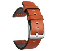CBFAFKUGK 20mm Watch Band Fit For Samsung Galaxy 6 5 4 40 44MM 6/4Classic 43 47mm 42 46mm 22mm Leather Bracelet Gear s3 Sport Strap watch5/5pro(Silver orange,22mm)