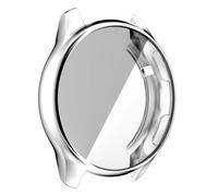 CBFAFKUGK 2in1 Strap + Case Fit For OnePlus Watch 46mm Protector Cover Silicone Smart Watchband Bracelet TPU Bumper Combination(Silver)