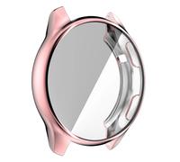 CBFAFKUGK 2in1 Strap + Case Fit For OnePlus Watch 46mm Protector Cover Silicone Smart Watchband Bracelet TPU Bumper Combination(Pink)
