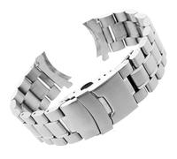 CBFAFKUGK Curved End Watch Band 18mm 20mm 22mm 24mm Replacement Watch Strap Double Lock Clasp Stainless Steel Watchband with Tools(Silver,20mm)