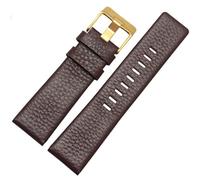 CBFAFKUGK Fit For DIESEL Genuine Leather Strap Bracelet DZ7311 DZ7332 DZ7314 DZ1405 DZ4323 Watch Band Black Brown 22mm 24mm 26mm 28mm 30mm(B brown-gold,22mm)
