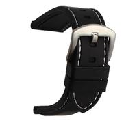 CBFAFKUGK Generic Watchband Silicone Rubber Watch Strap Bands Waterproof 20mm 22mm 24mm 26mm Watches Belt(WHITE,24mm)