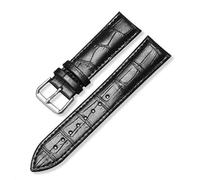 CBFAFKUGK Genuine Leather Watch Strap with Bamboo Knot Pattern Universal Replacement Watchband Black Brown Blue Red White Pink 12-24mm(Black,18mm)