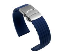 CBFAFKUGK Silicone Rubber Watch Strap Band Deployment Buckle 18mm 20mm 22mm 24mm Fit For Armani Fit For Omega Watch Replace the strap(Blue,22mm)