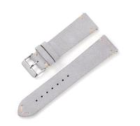 CBFAFKUGK Vintage Handmade Soft Watch Band Quick Release Wristbelt Retro Suede Stitching Strap Genuine Leather Bracelet 18mm 20mm 22mm(Gray,22mm)