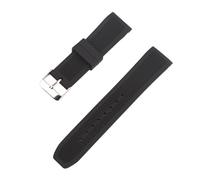 CBFAFKUGK Watch accessories Universal arc mouth silicone strap needle buckle Fit For Tissot men's and women's outdoor sports strap 22 24mm(Black 22mm,22mm)