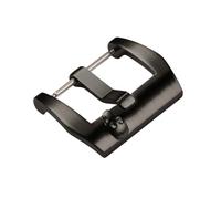 CBFAFKUGK Watch Buckle 316L Stainless Steel 18mm 20mm 22mm Black Rose Gold Leather Strap Clasp(Black,20mm)