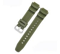 CBFAFKUGK Watch Strap 18mm Fit For CASIO AE1200 / 1300/1000 W-219 Replacement Silicone Rubber Watch Band Men's Wristband Bracelet Accessorie(Army Green S)