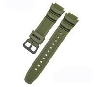 CBFAFKUGK Watch Strap 18mm Fit For CASIO AE1200 / 1300/1000 W-219 Replacement Silicone Rubber Watch Band Men's Wristband Bracelet Accessorie(Army Green B)