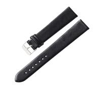 CBFAFKUGK Watchband 20mm 22mm Soft Watch Strap Handmade Leather With Rose Gold Black Buckle(Black silver,22mm)