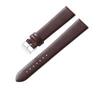 CBFAFKUGK Watchband 20mm 22mm Soft Watch Strap Handmade Leather With Rose Gold Black Buckle(Brown silver,20mm)