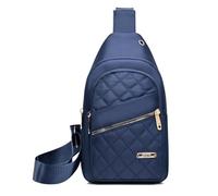 CBFGGOEUDFBS Nylon Embroidered Diamond Grid Ladies Fashion Crossbody Chest Bag Large Capacity Cycling Chests Bags(Blue)